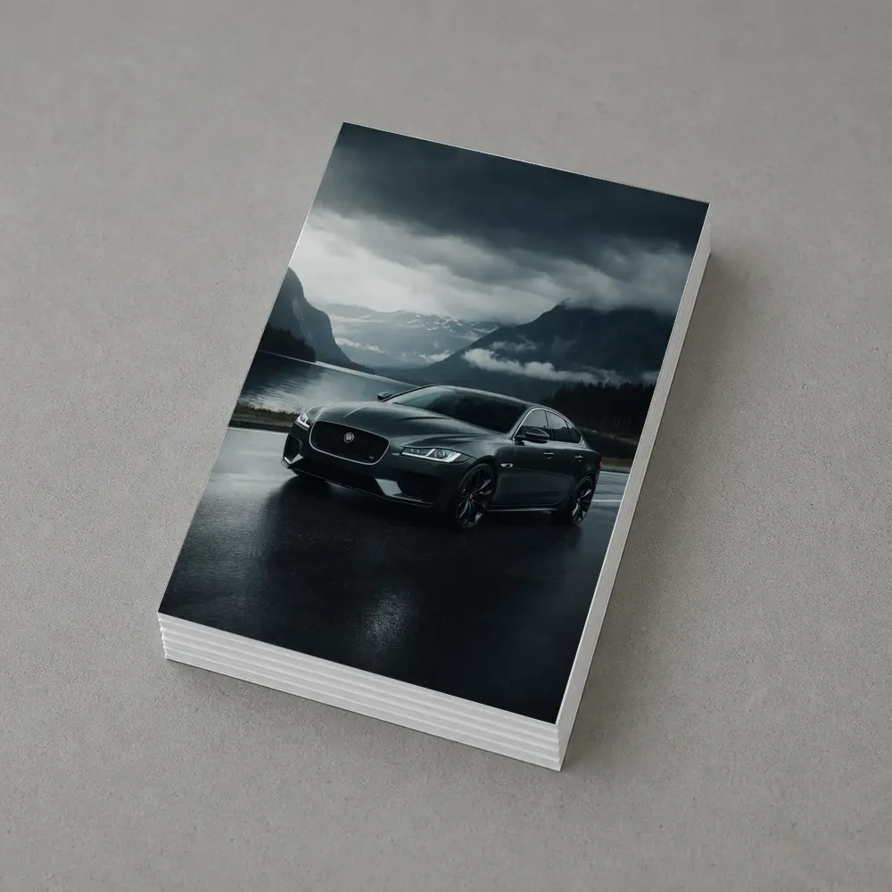 Jaguar XF Dark Road Moody Mountain Scene – Postcards