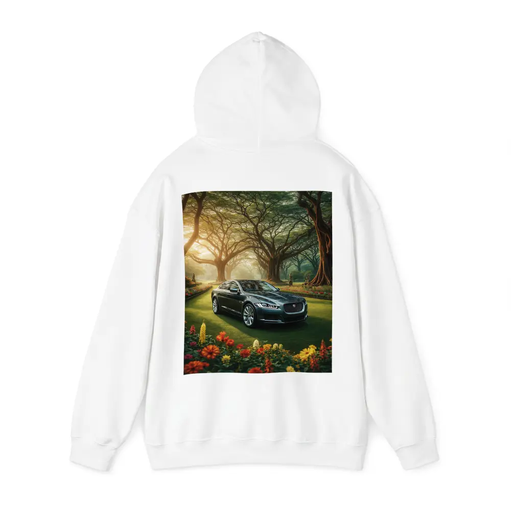Jaguar XF Sedan Parked In Garden – Hoodies