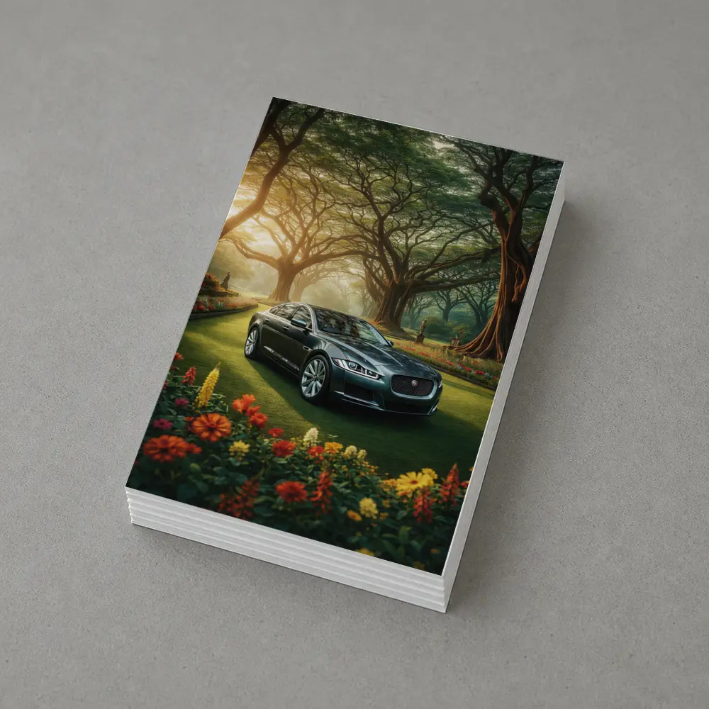 Jaguar XF Sedan Parked In Garden – Postcards