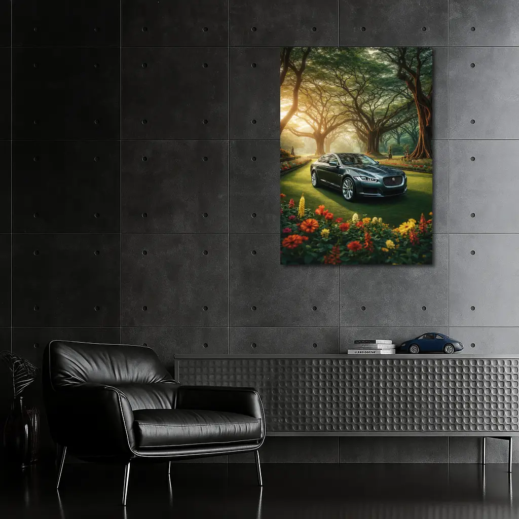 Jaguar XF Sedan Parked In Garden – Wall Art