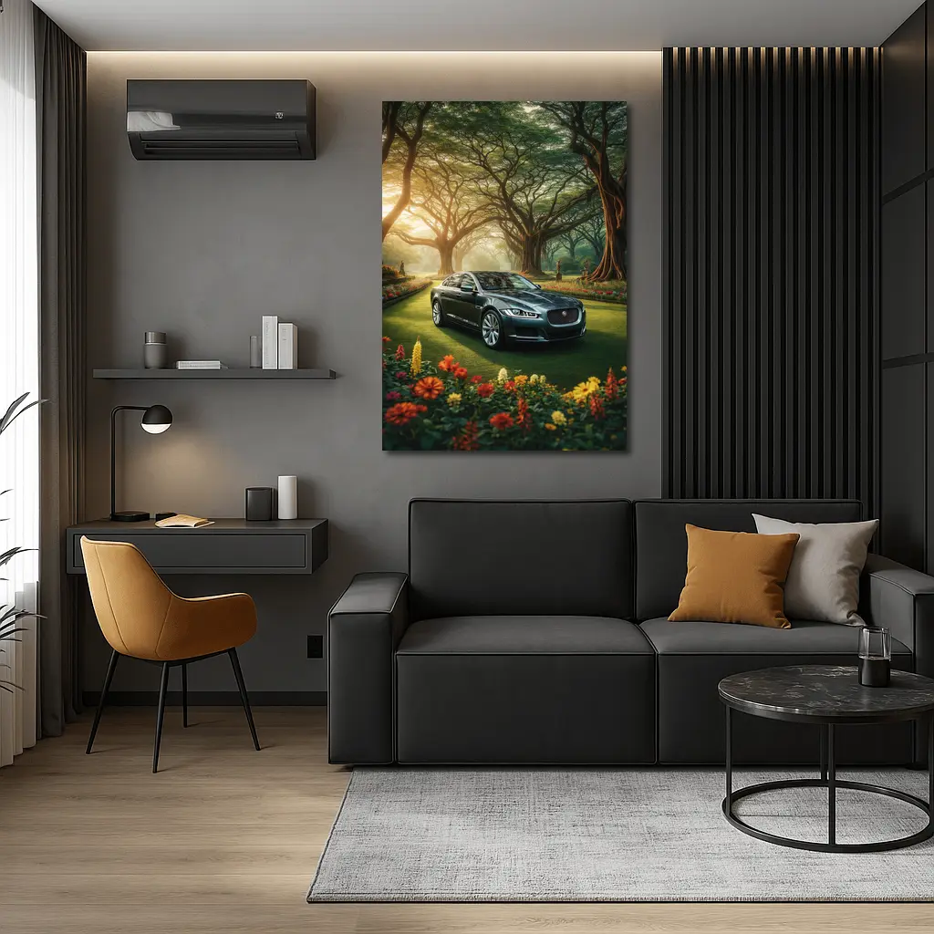 Jaguar XF Sedan Parked In Garden – Wall Art
