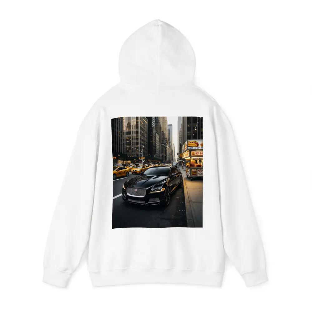 Jaguar XJ Black Sedan New York Street – Hoodies