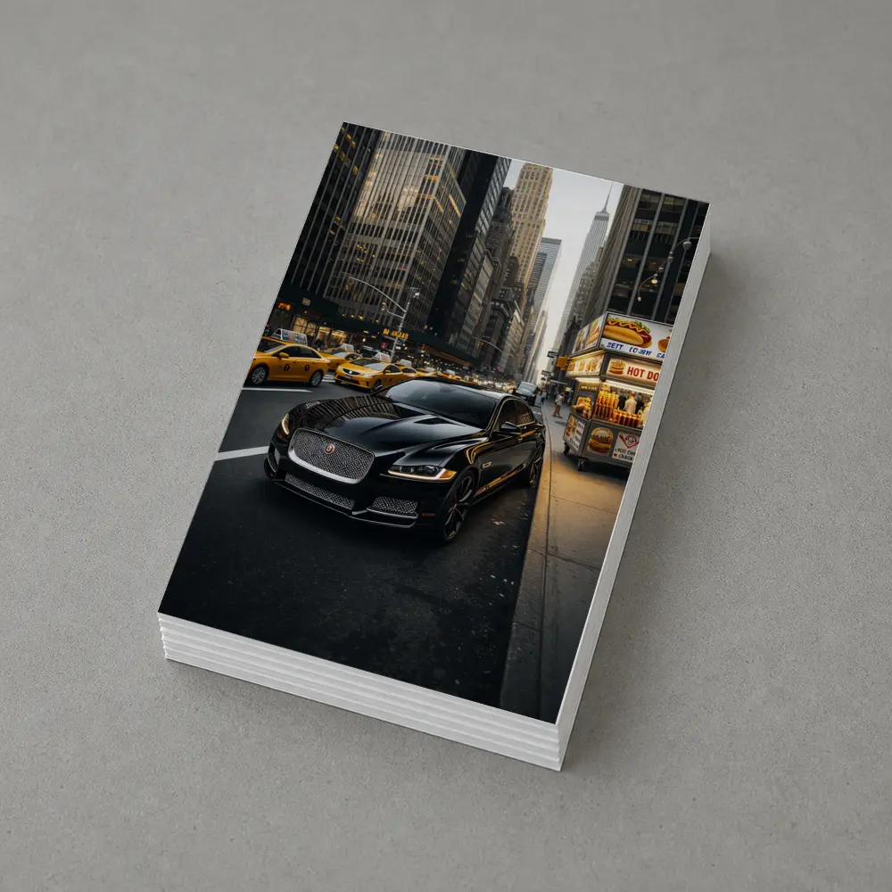Jaguar XJ Black Sedan New York Street – Postcards