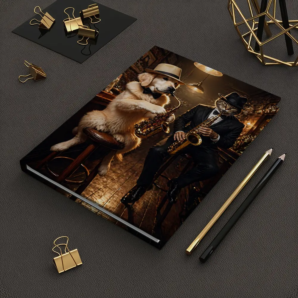 Golden Retriever and Cat Jazz Bar – Notebooks