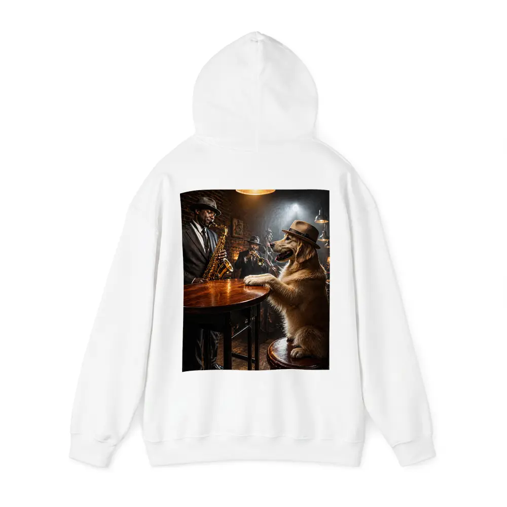 Golden Retriever Jazz Bar Saxophone Night – Hoodies