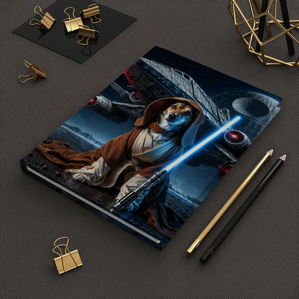 Jedi Dog With Lightsaber Space Battle – Notebooks