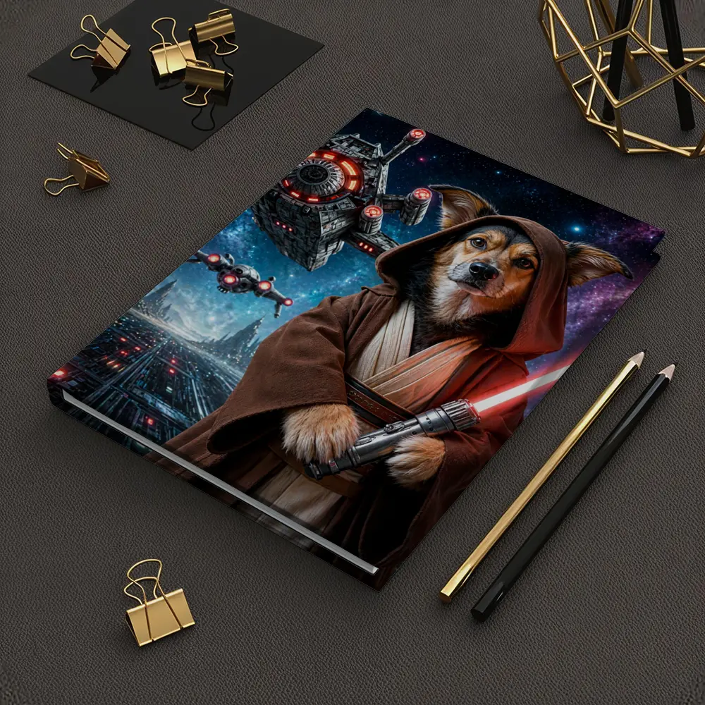 Jedi Dog With Lightsaber In Galaxy – Notebooks