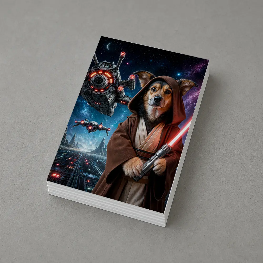 Jedi Dog With Lightsaber In Galaxy – Postcards