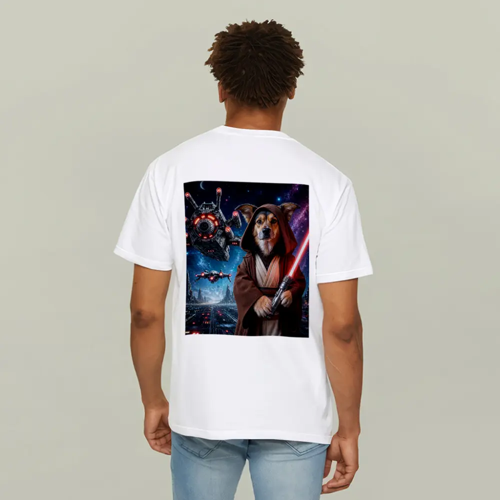 Jedi Dog With Lightsaber In Galaxy – T-Shirts