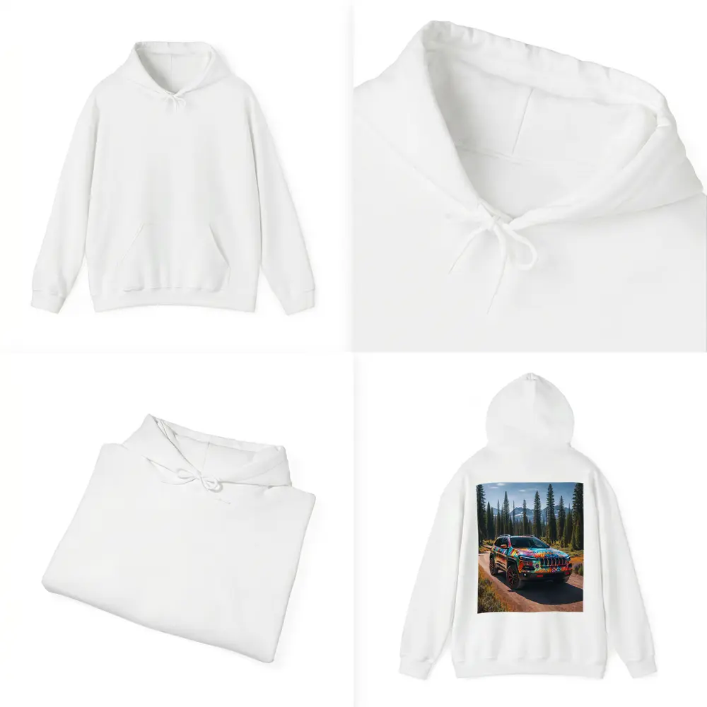 Jeep Cherokee Colorful Art Forest Trail – Hoodies