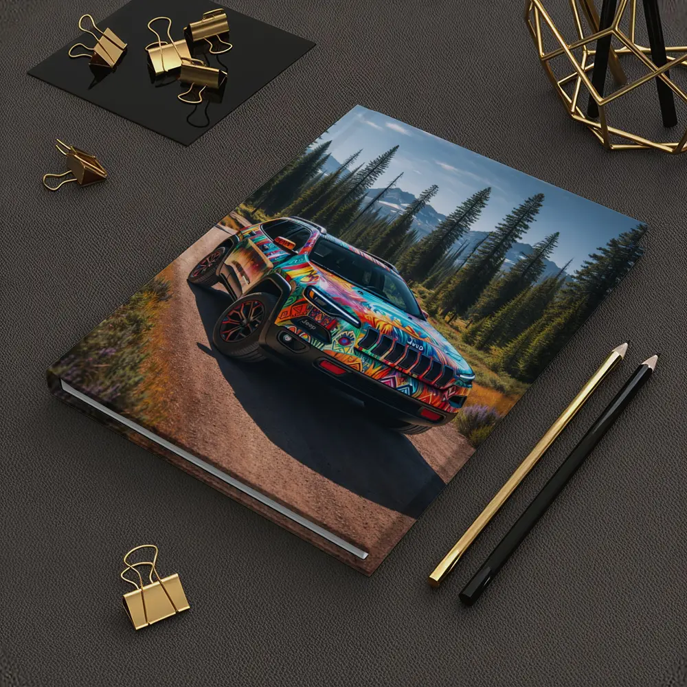 Jeep Cherokee Colorful Art Forest Trail – Notebooks