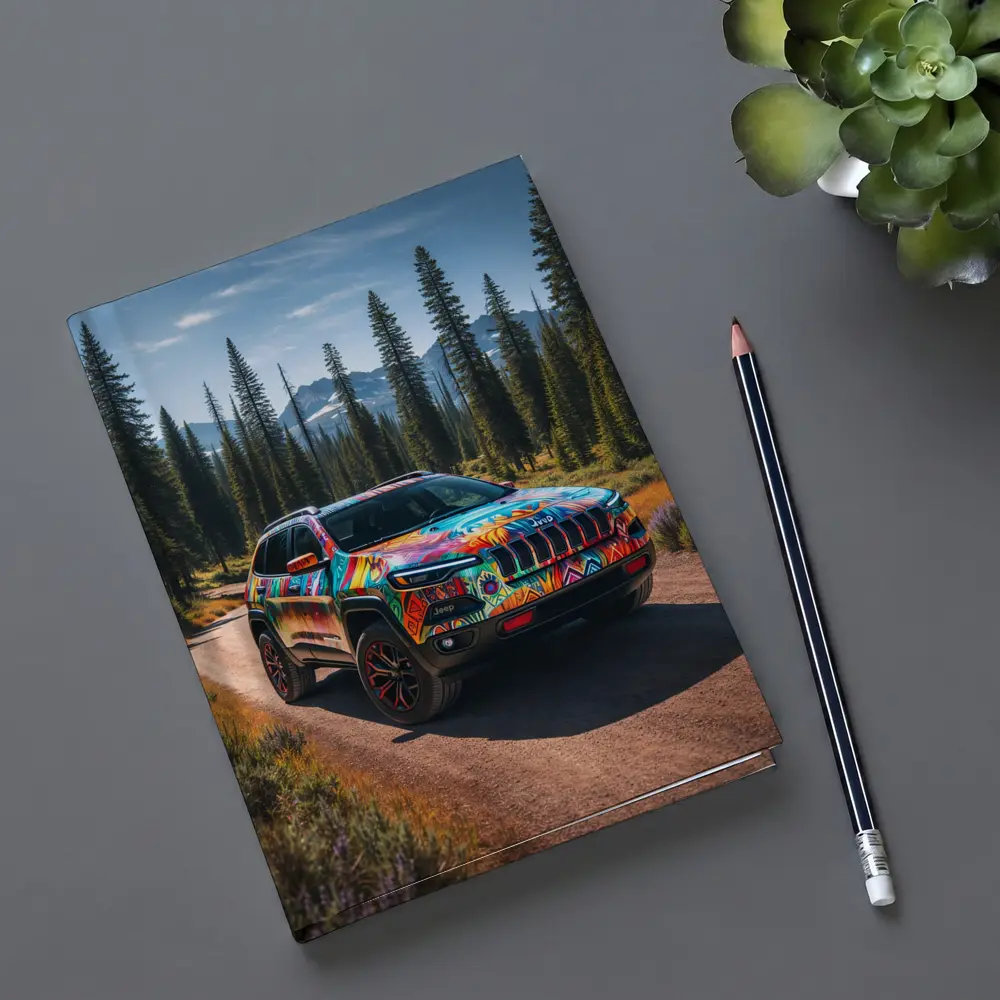 Jeep Cherokee Colorful Art Forest Trail – Notebooks