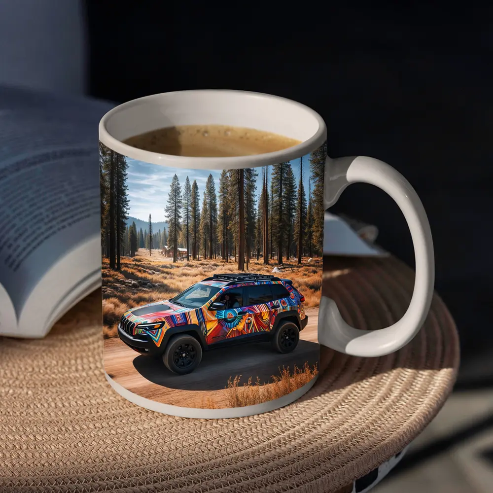 Jeep Cherokee Bold Colorful Wrap Forest Trail – Mugs
