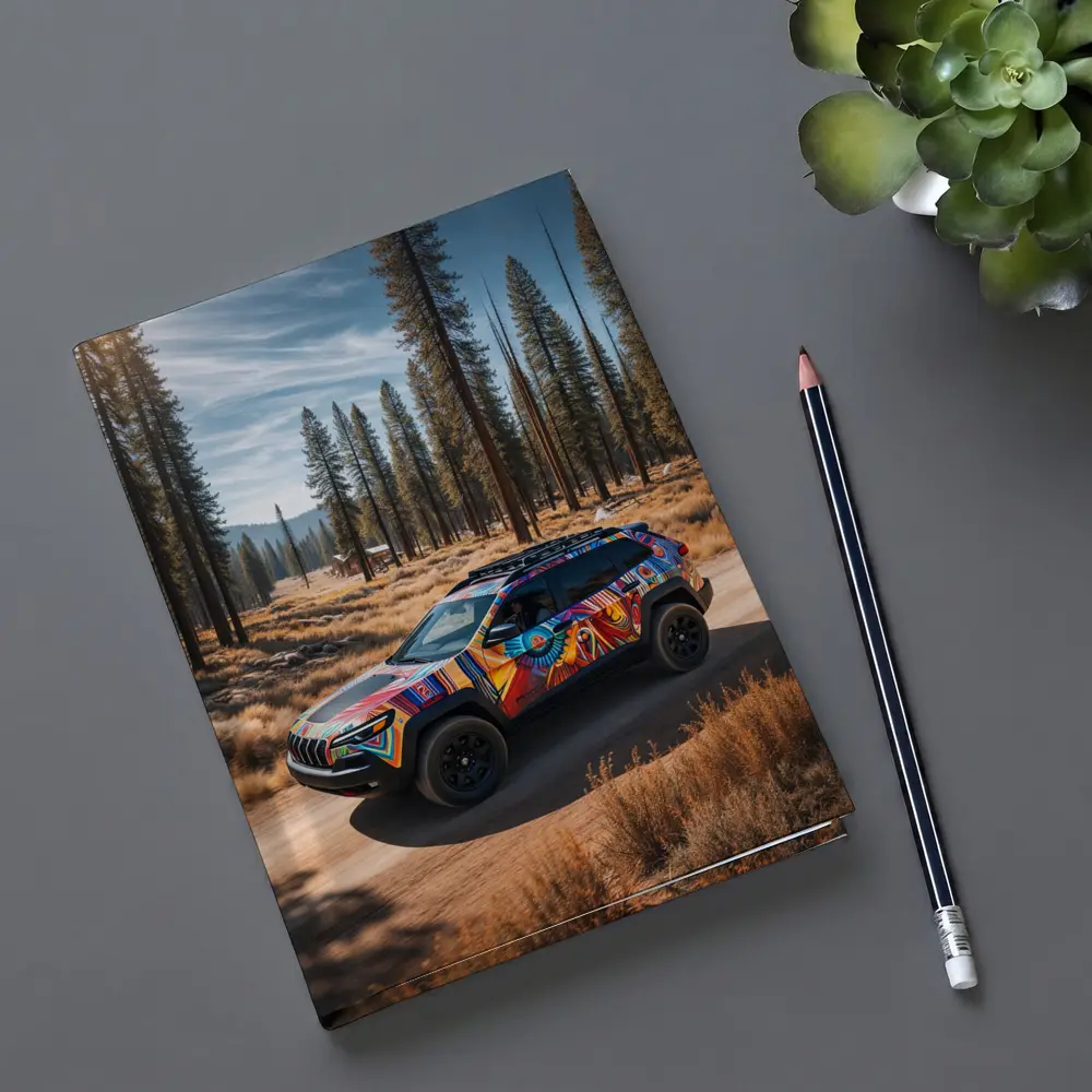 Jeep Cherokee Bold Colorful Wrap Forest Trail – Notebooks