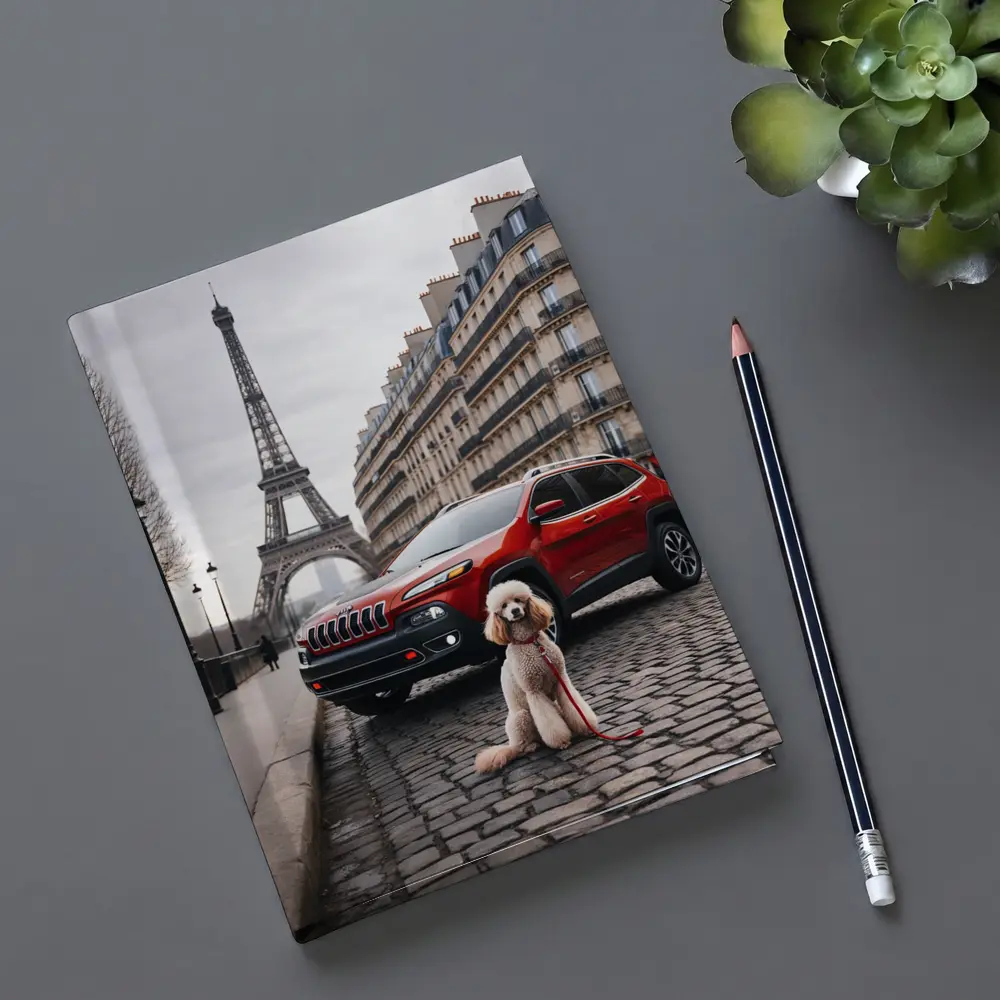 Red Jeep Cherokee Poodle Paris Eiffel Tower – Notebooks