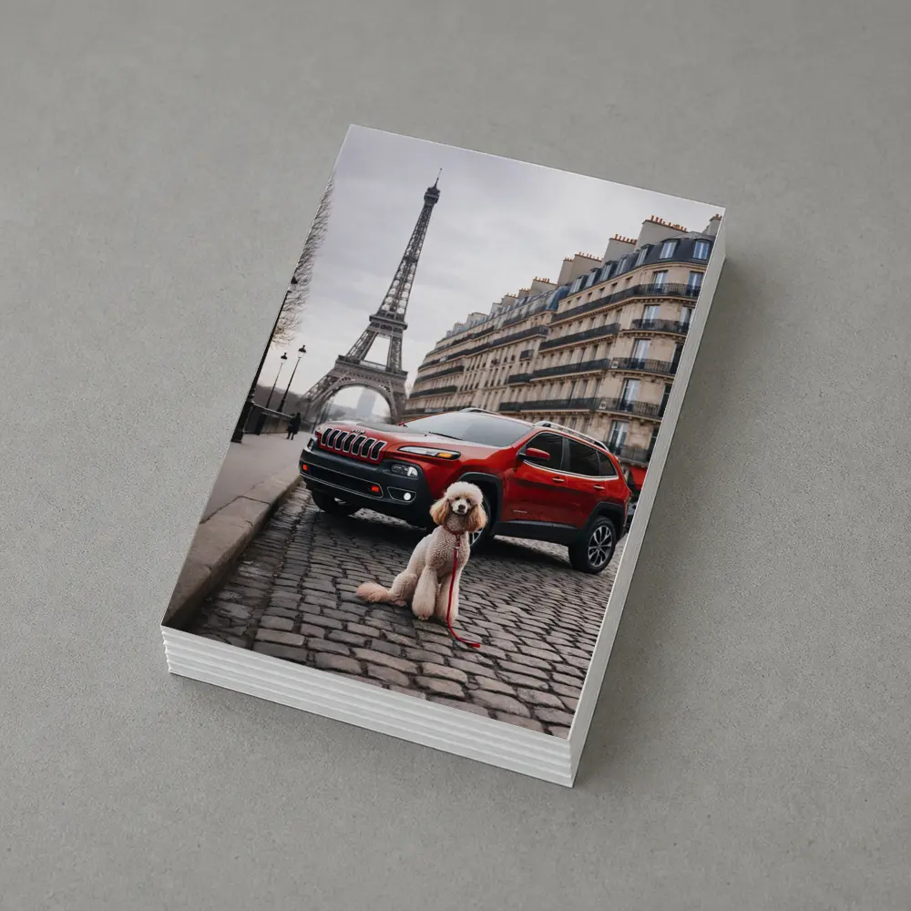 Red Jeep Cherokee Poodle Paris Eiffel Tower – Postcards