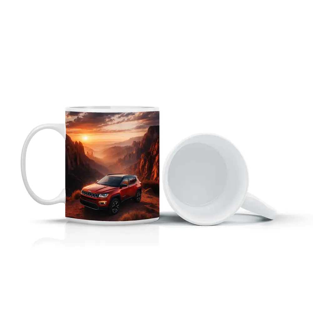 Jeep Compass Red SUV Canyon Sunset – Mugs