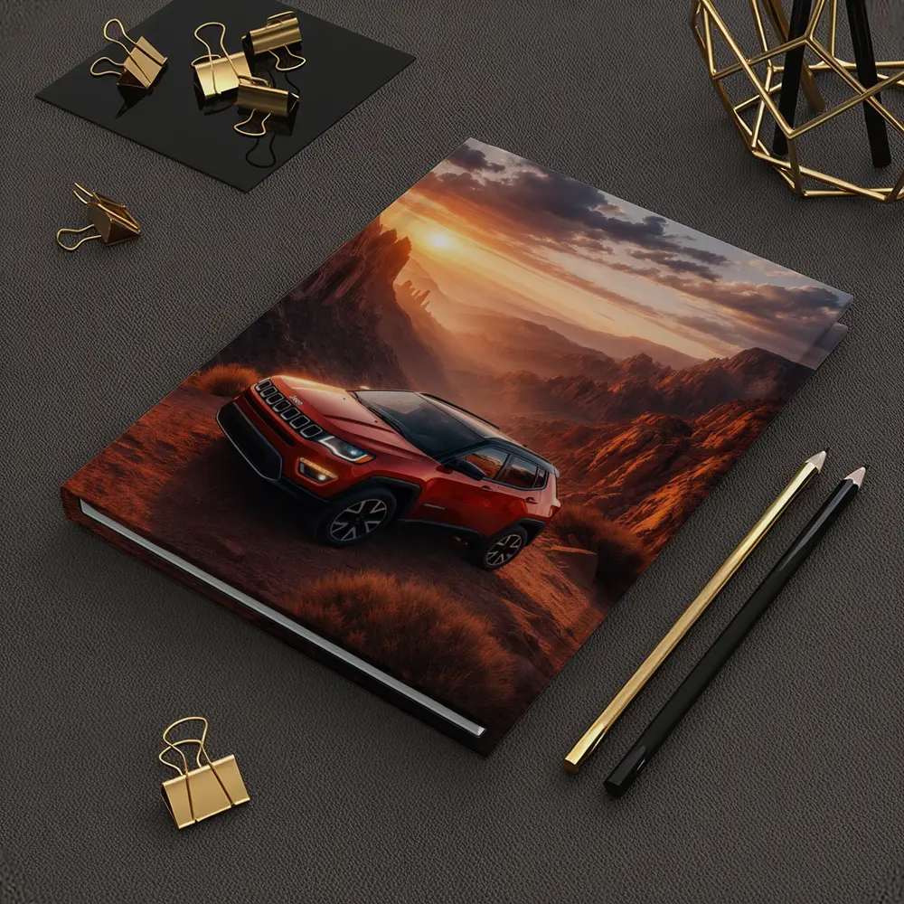Jeep Compass Red SUV Canyon Sunset – Notebooks