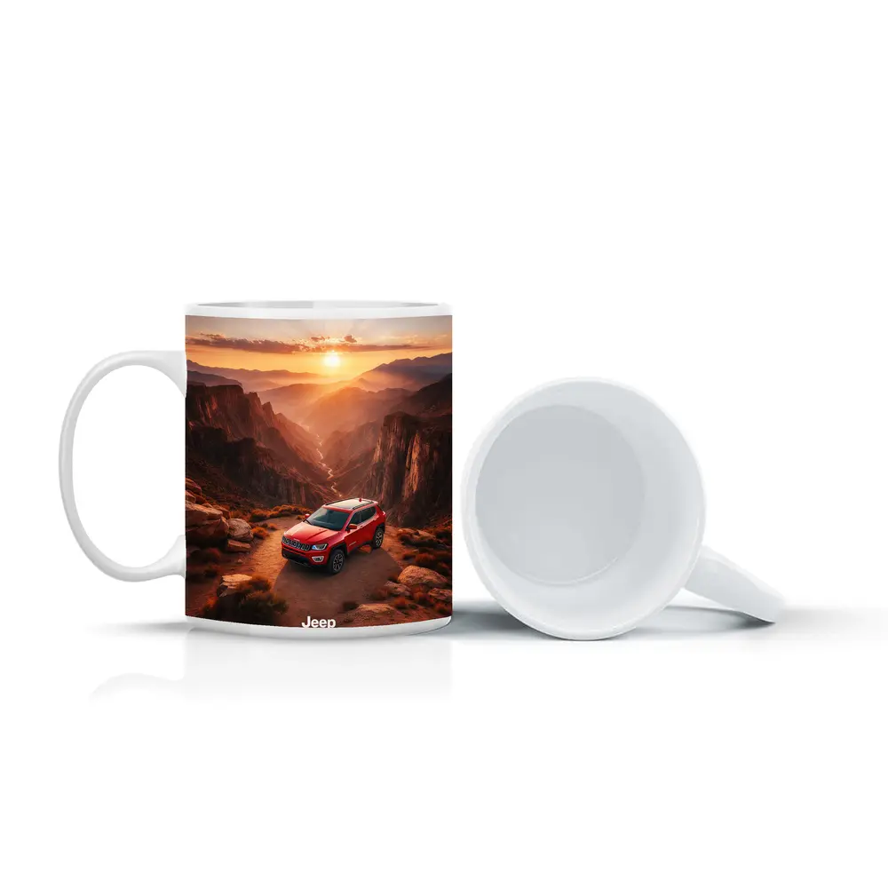 Jeep Compass Red SUV Canyon Sunset – Mugs