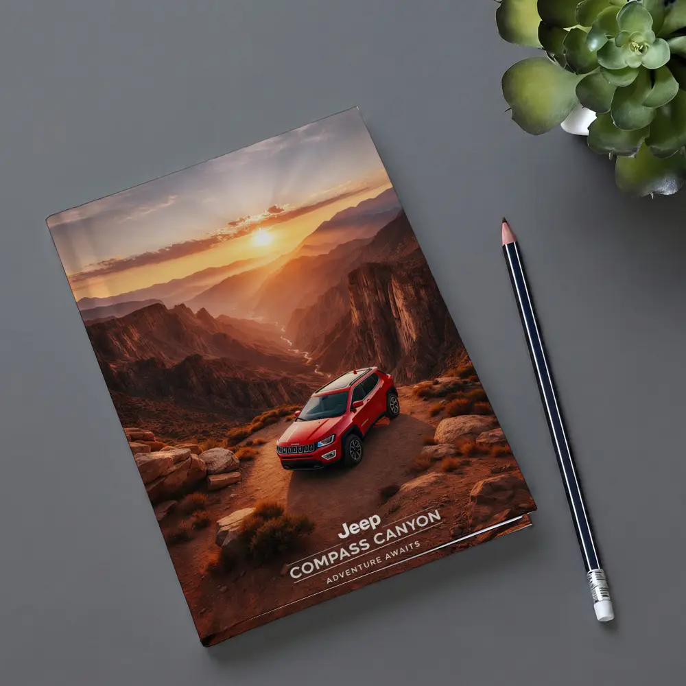 Jeep Compass Red SUV Canyon Sunset – Notebooks