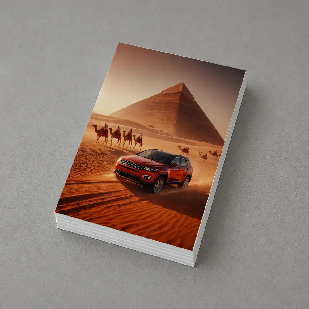 Jeep Compass Red Desert Egypt Pyramids – Postcards