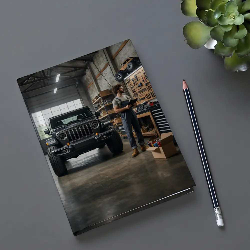 Jeep Gladiator Black Truck Inside Garage – Notebooks