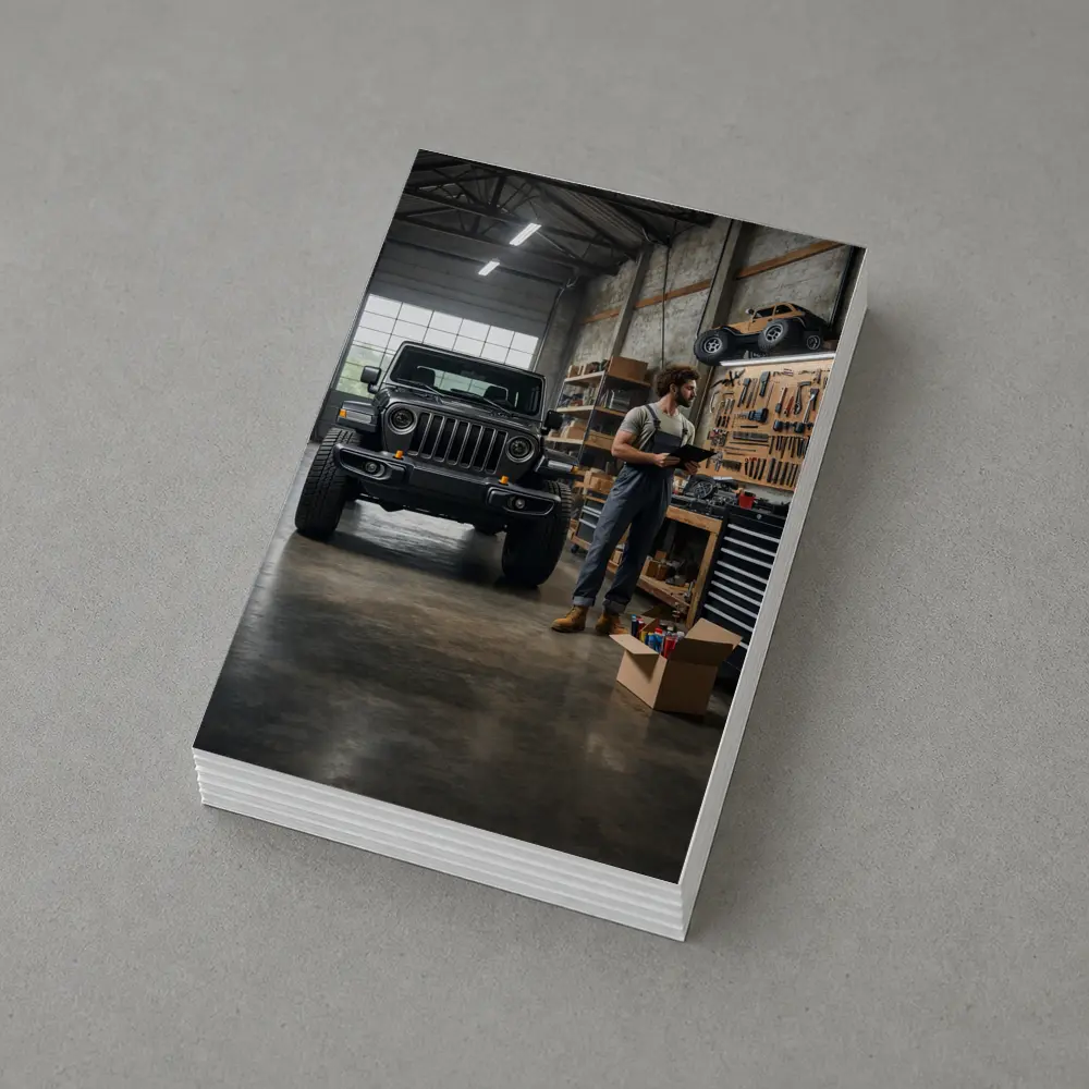 Jeep Gladiator Black Truck Inside Garage – Postcards