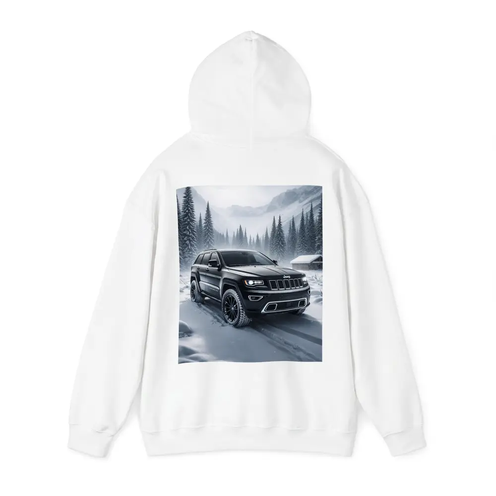 Jeep Grand Cherokee Black Winter Snow Forest – Hoodies