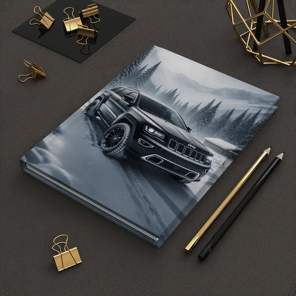 Jeep Grand Cherokee Black Winter Snow Forest – Notebooks