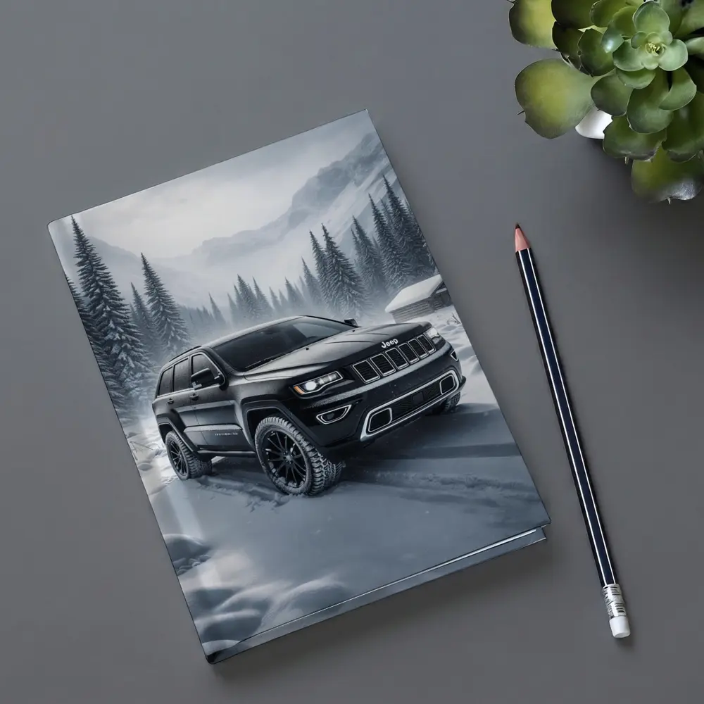 Jeep Grand Cherokee Black Winter Snow Forest – Notebooks