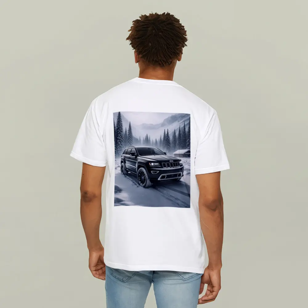 Jeep Grand Cherokee Black Winter Snow Forest – T-Shirts