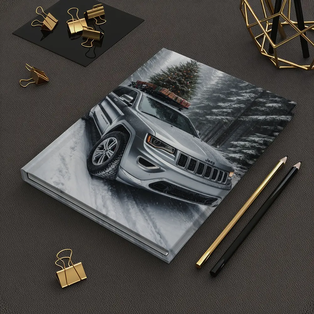 Jeep Grand Cherokee Silver Snow Forest Christmas – Notebooks