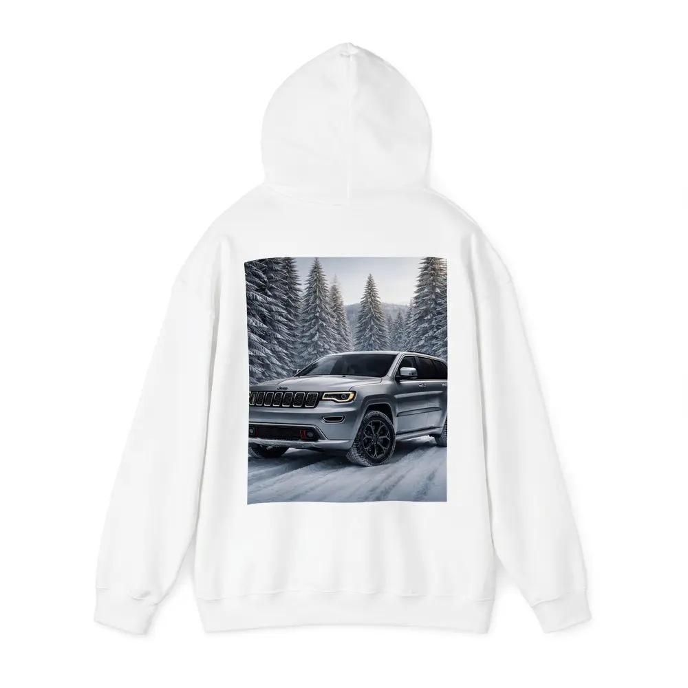 Jeep Grand Cherokee Silver SUV Snowy Forest – Hoodies