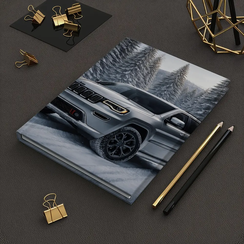 Jeep Grand Cherokee Silver SUV Snowy Forest – Notebooks