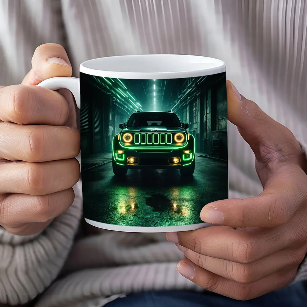 Jeep Renegade Neon Green Dark Urban Garage – Mugs