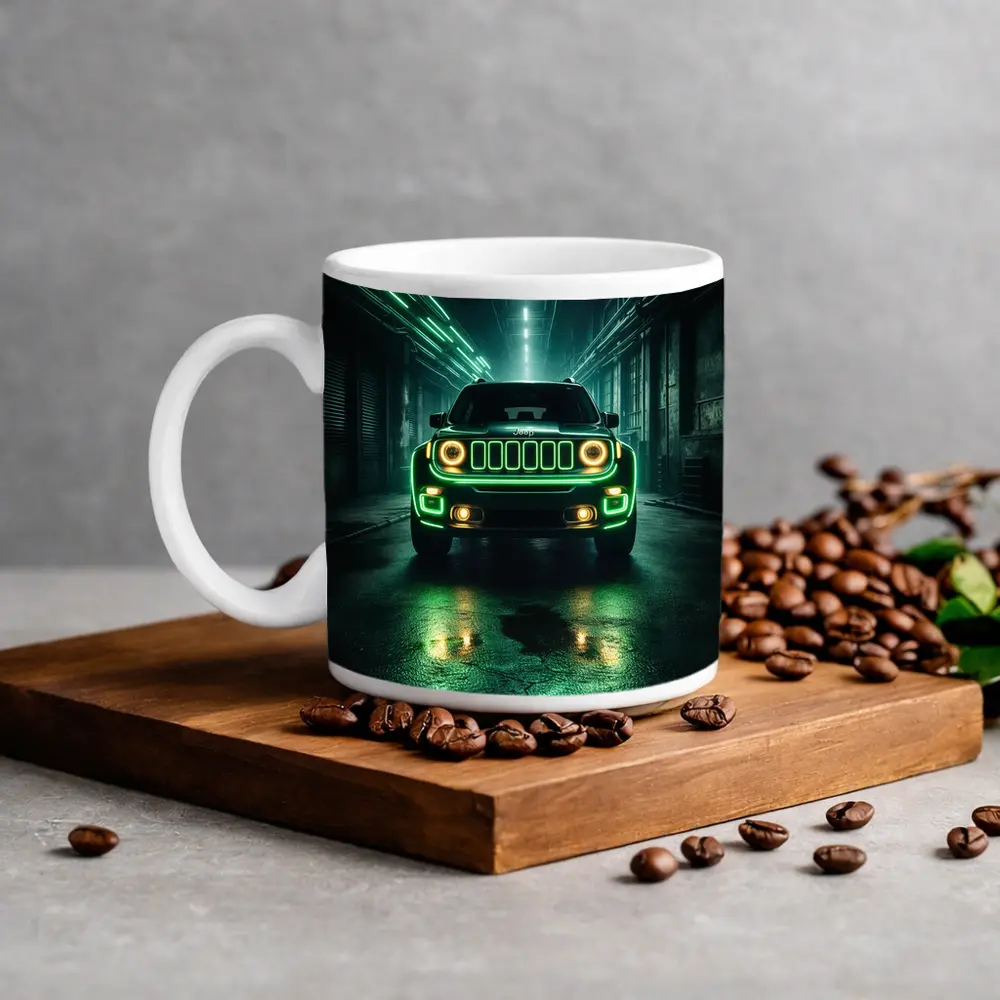Jeep Renegade Neon Green Dark Urban Garage – Mugs