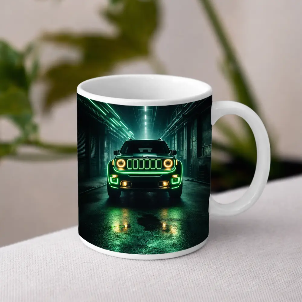 Jeep Renegade Neon Green Dark Urban Garage – Mugs