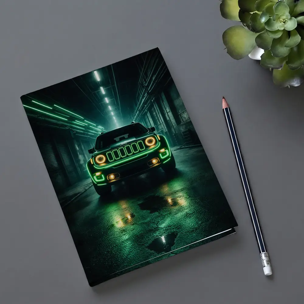 Jeep Renegade Neon Green Dark Urban Garage – Notebooks