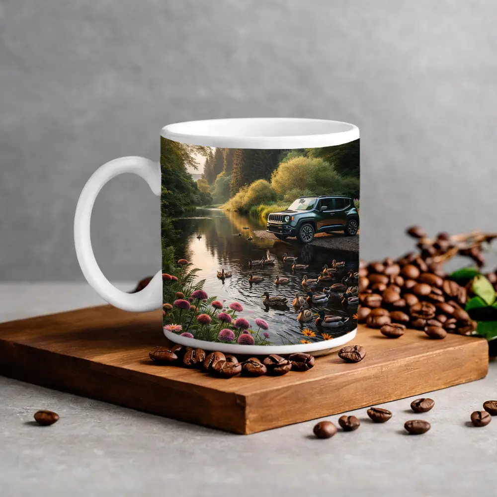 Jeep Renegade Parked by Forest River – Mugs