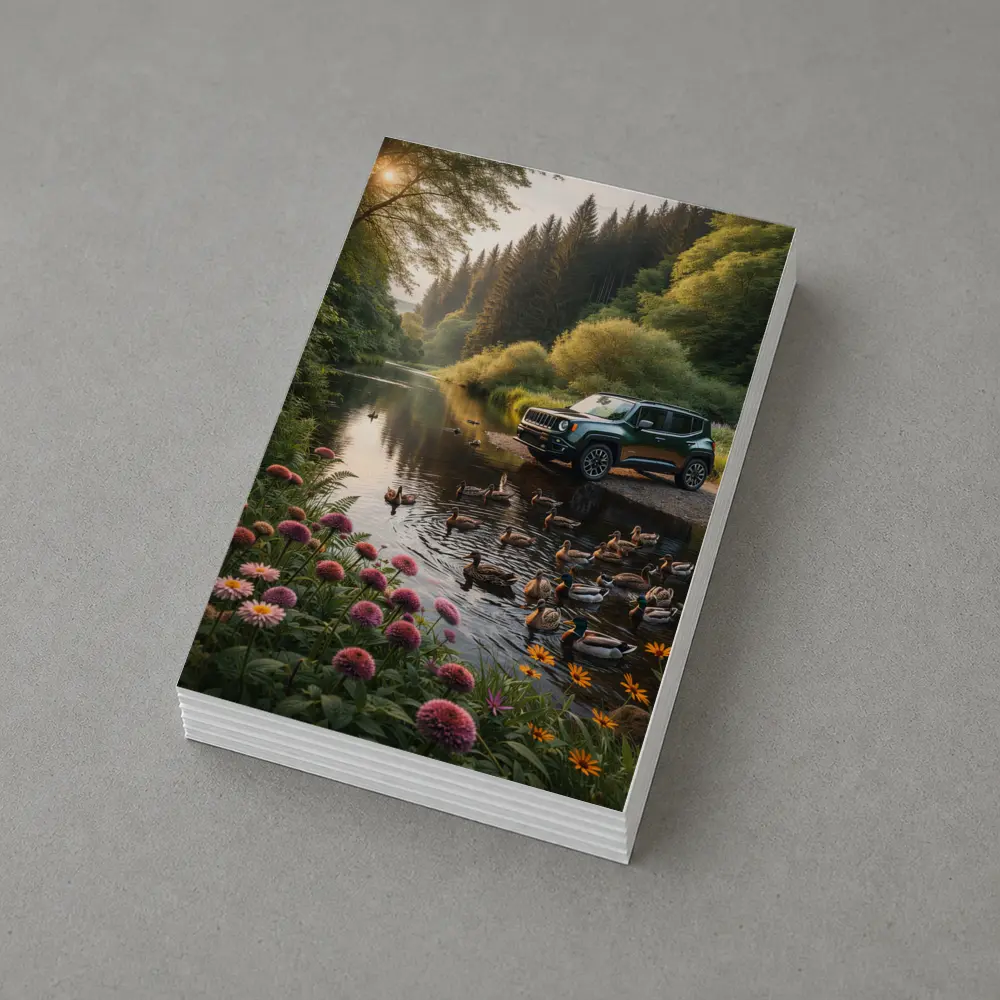 Jeep Renegade Parked by Forest River – Postcards