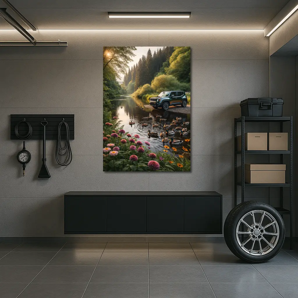 Jeep Renegade Parked by Forest River – Wall Art