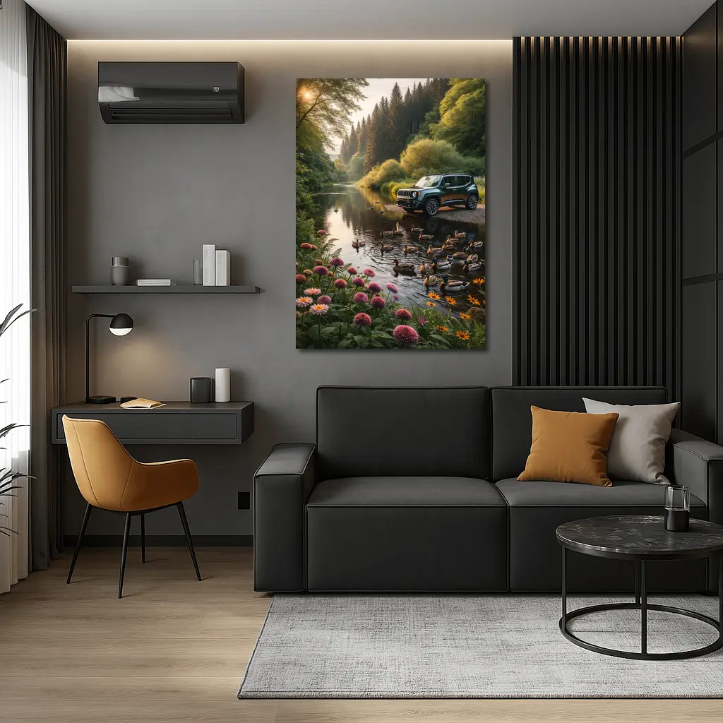 Jeep Renegade Parked by Forest River – Wall Art