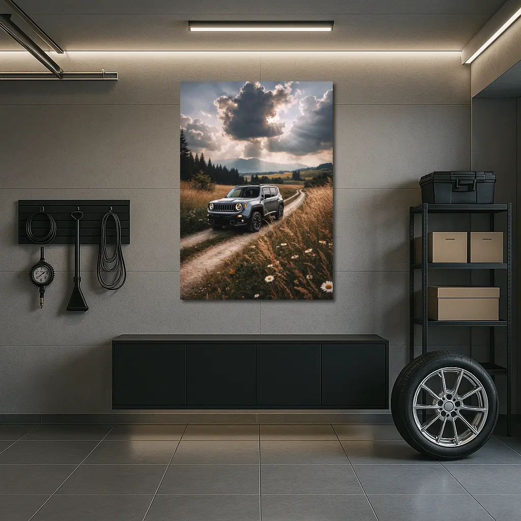 Jeep Renegade On Dirt Road Countryside – Wall Art
