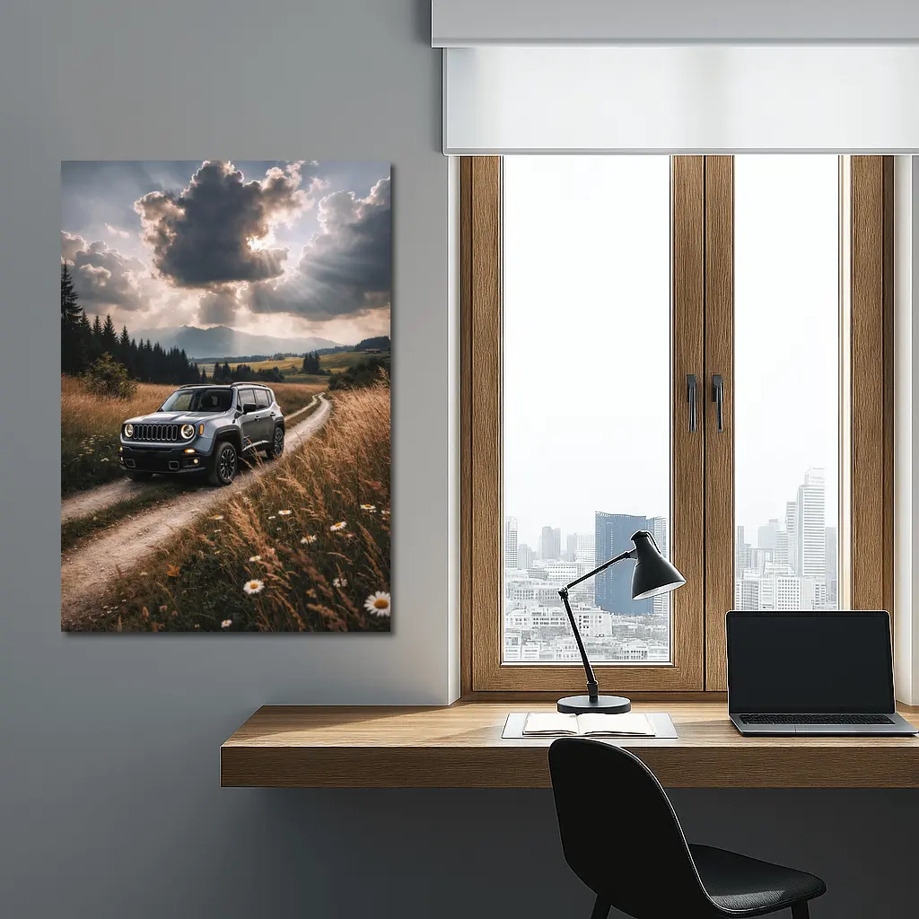 Jeep Renegade On Dirt Road Countryside – Wall Art