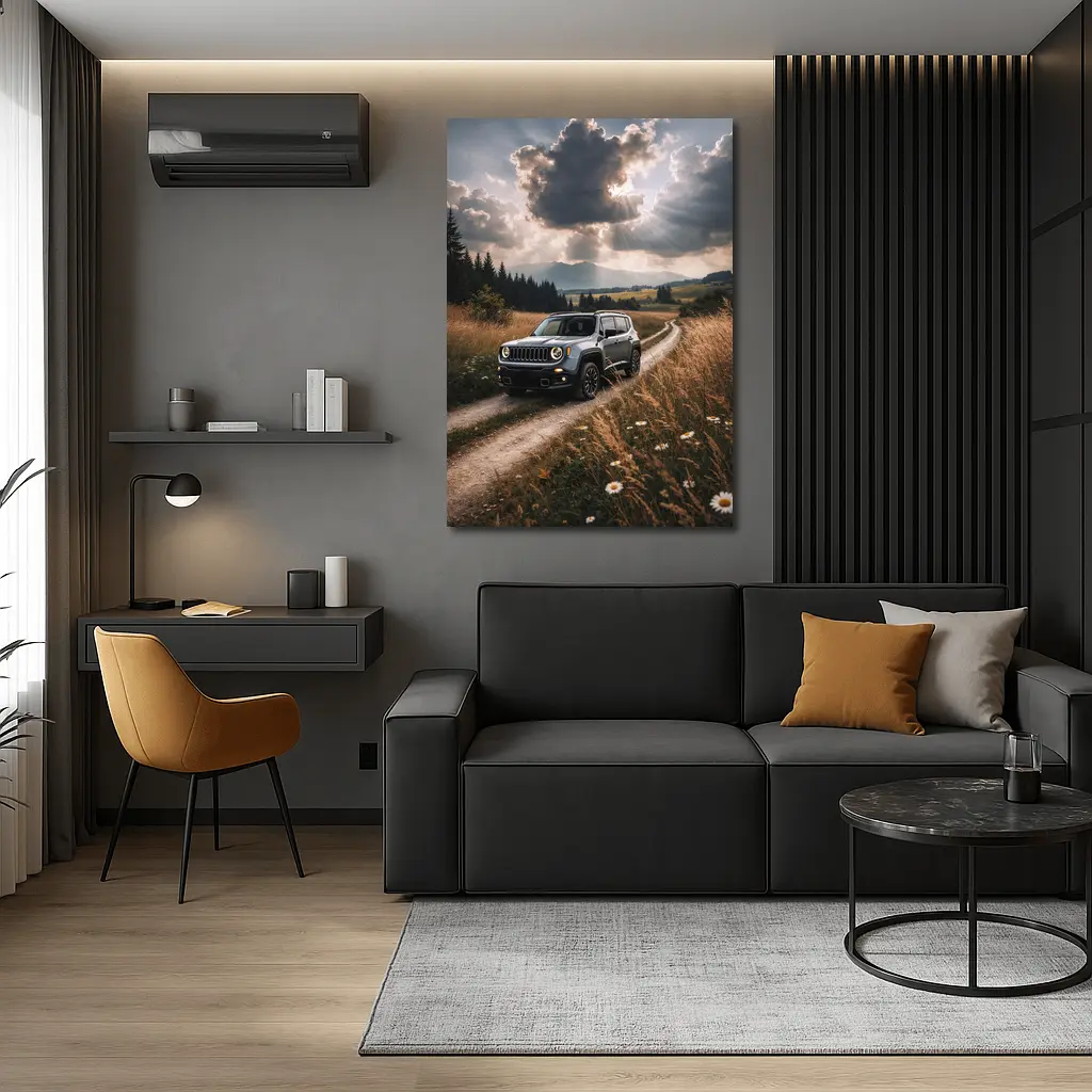 Jeep Renegade On Dirt Road Countryside – Wall Art