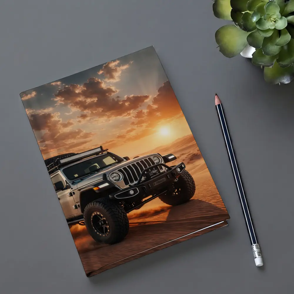 Jeep Wrangler Tearing Through Desert Dunes – Notebooks