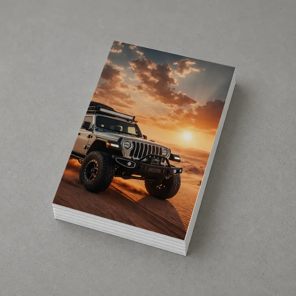Jeep Wrangler Tearing Through Desert Dunes – Postcards