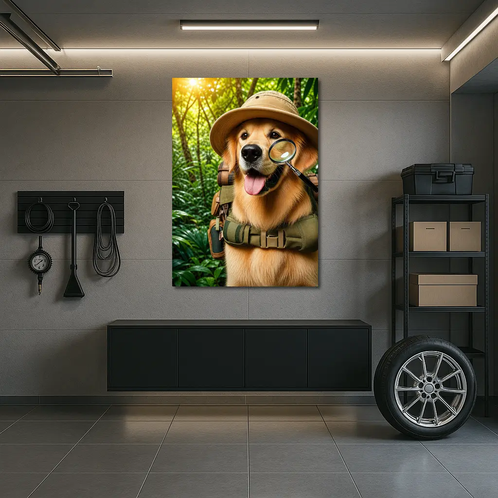 Golden Retriever Explorer Dog Jungle Adventure – Wall Art