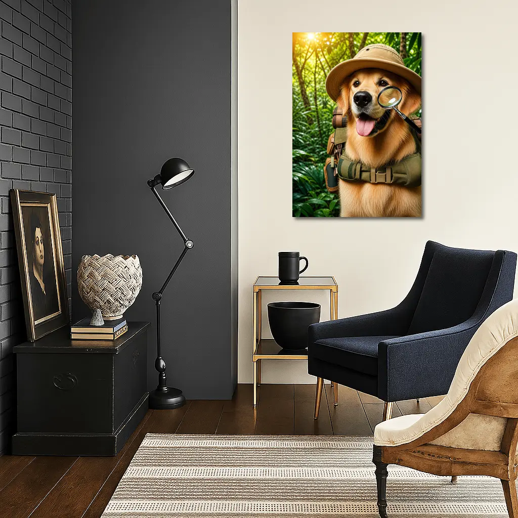 Golden Retriever Explorer Dog Jungle Adventure – Wall Art
