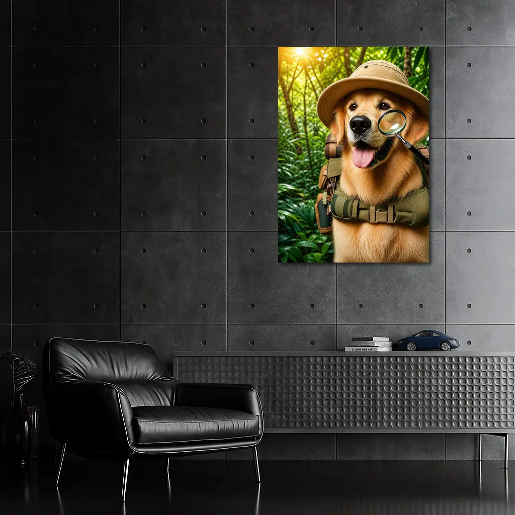 Golden Retriever Explorer Dog Jungle Adventure – Wall Art